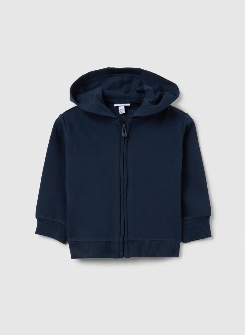 او في اس OVS Kids' Regular Fit Blue Cotton Hoodie
